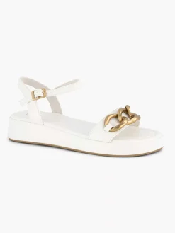 Oxmox Witte Sandaal Sierketting-Dames Sandalen
