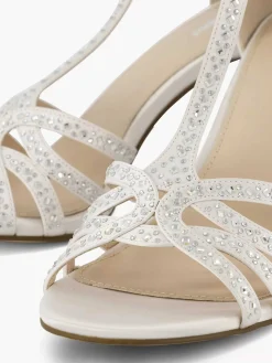 Graceland Witte Sandalette Steentjes-Dames Hoge Hakken
