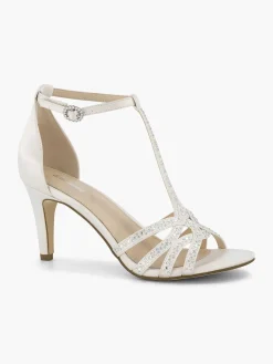 Graceland Witte Sandalette Steentjes-Dames Hoge Hakken