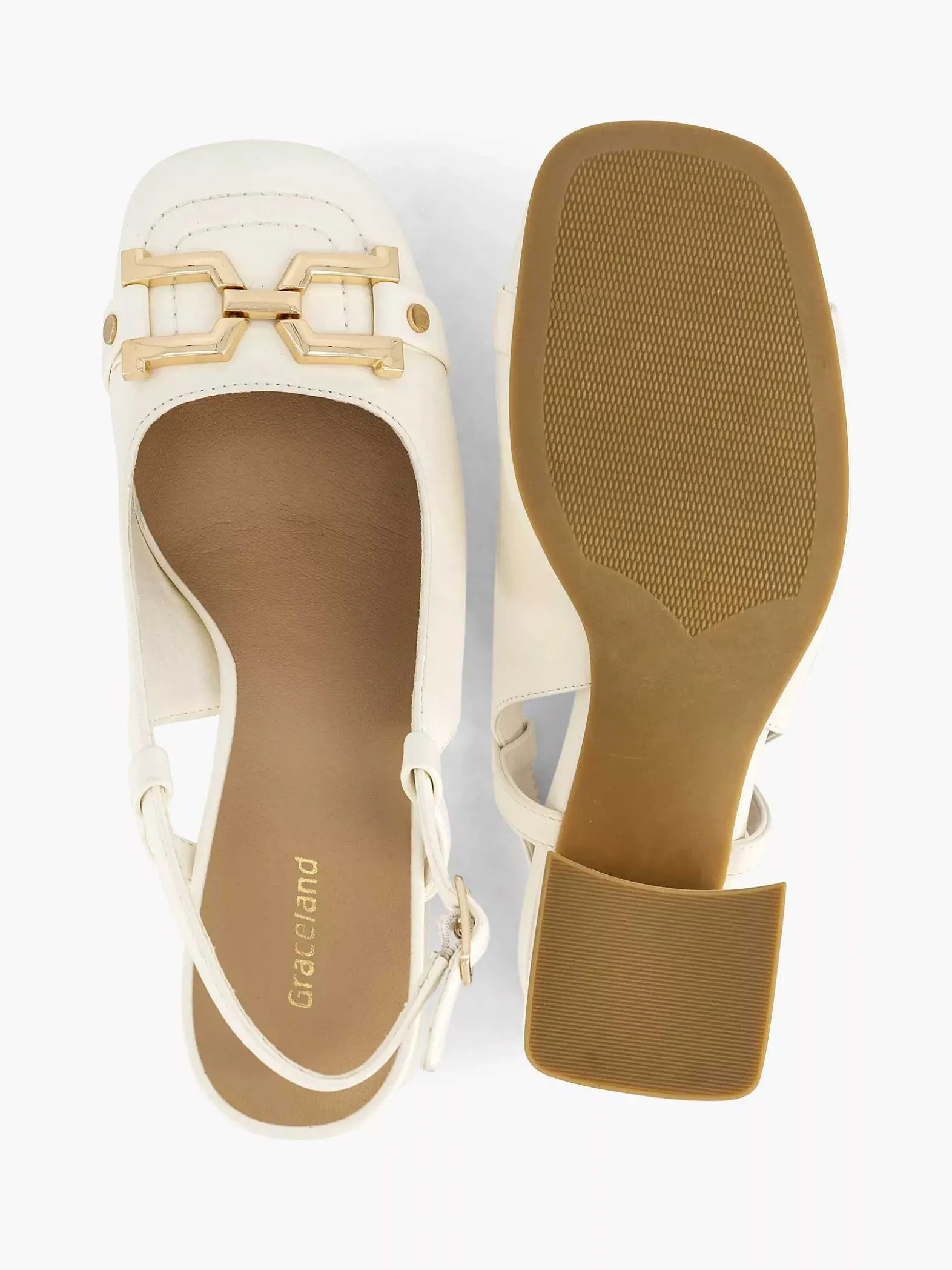 Graceland Witte Slingback-Dames Pumps
