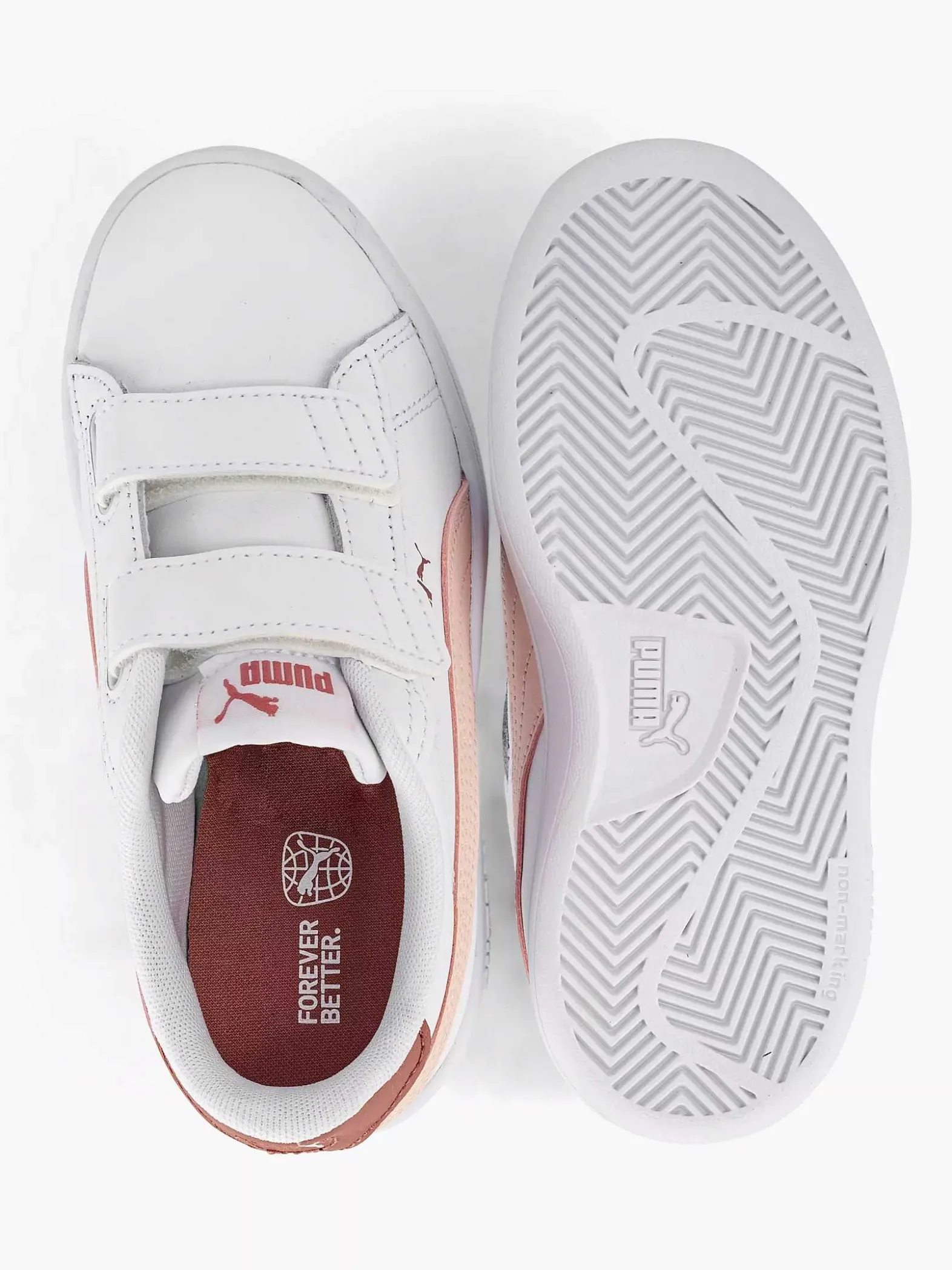 Puma Witte Smash 3.0 L V Ps-Kinderen Jongensschoenen