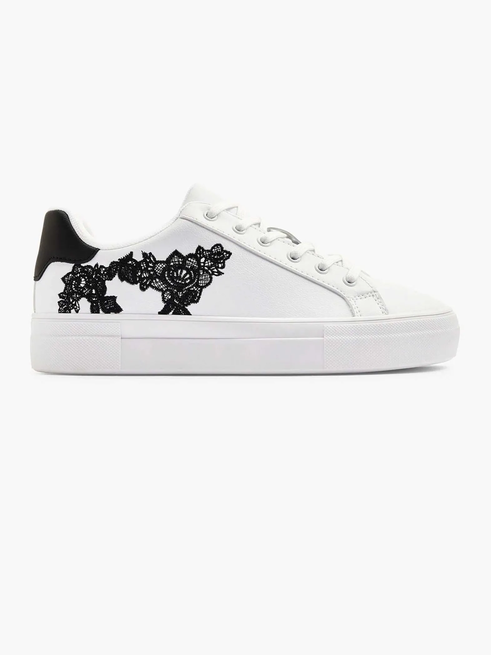 Graceland Witte Sneaker Bloemen-Dames Sneakers
