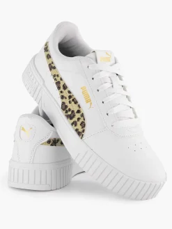 Puma Witte Sneaker Carina 2.0 Animal Update Jr-Kinderen Jongensschoenen