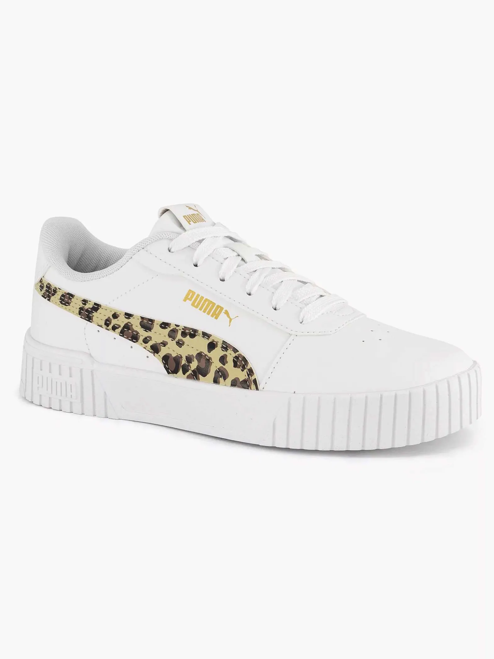 Puma Witte Sneaker Carina 2.0 Animal Update Jr-Kinderen Jongensschoenen