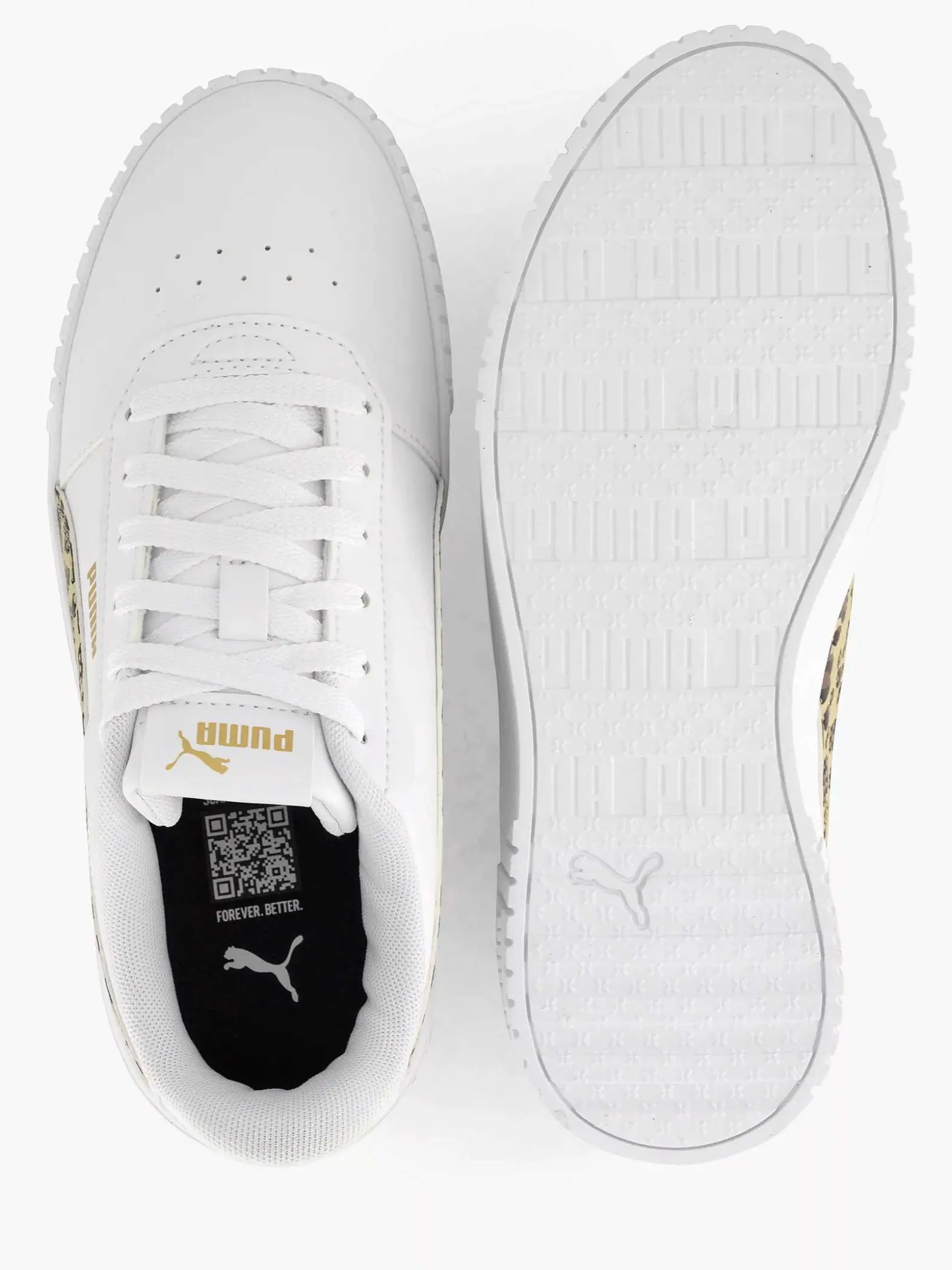 Puma Witte Sneaker Carina 2.0 Animal Update Jr-Kinderen Jongensschoenen