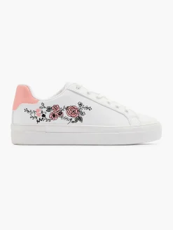 Graceland Witte Sneaker Roze Bloemen-Dames Sneakers