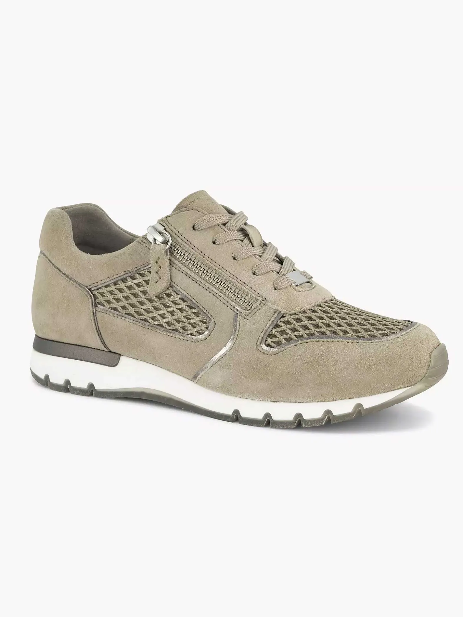 Medicus Zandkleurige Leren Comfort Sneaker-Dames Comfort Schoenen