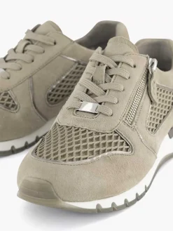 Medicus Zandkleurige Leren Comfort Sneaker-Dames Comfort Schoenen