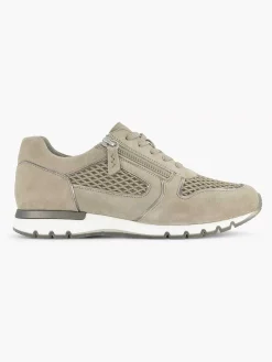 Medicus Zandkleurige Leren Comfort Sneaker-Dames Comfort Schoenen