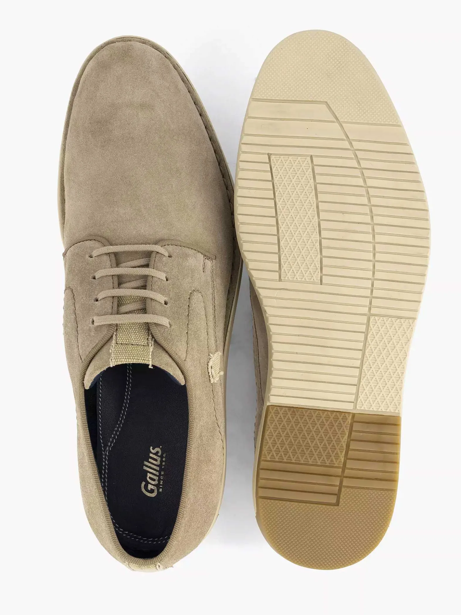 Gallus Zandkleurige Leren Veterschoen-Heren Geklede Schoenen