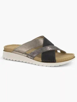 Easy Street Zilveren Comfort Slipper-Dames Sandalen