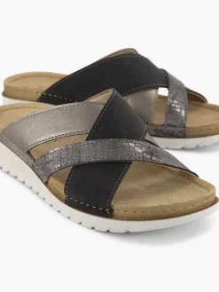 Easy Street Zilveren Comfort Slipper-Dames Sandalen