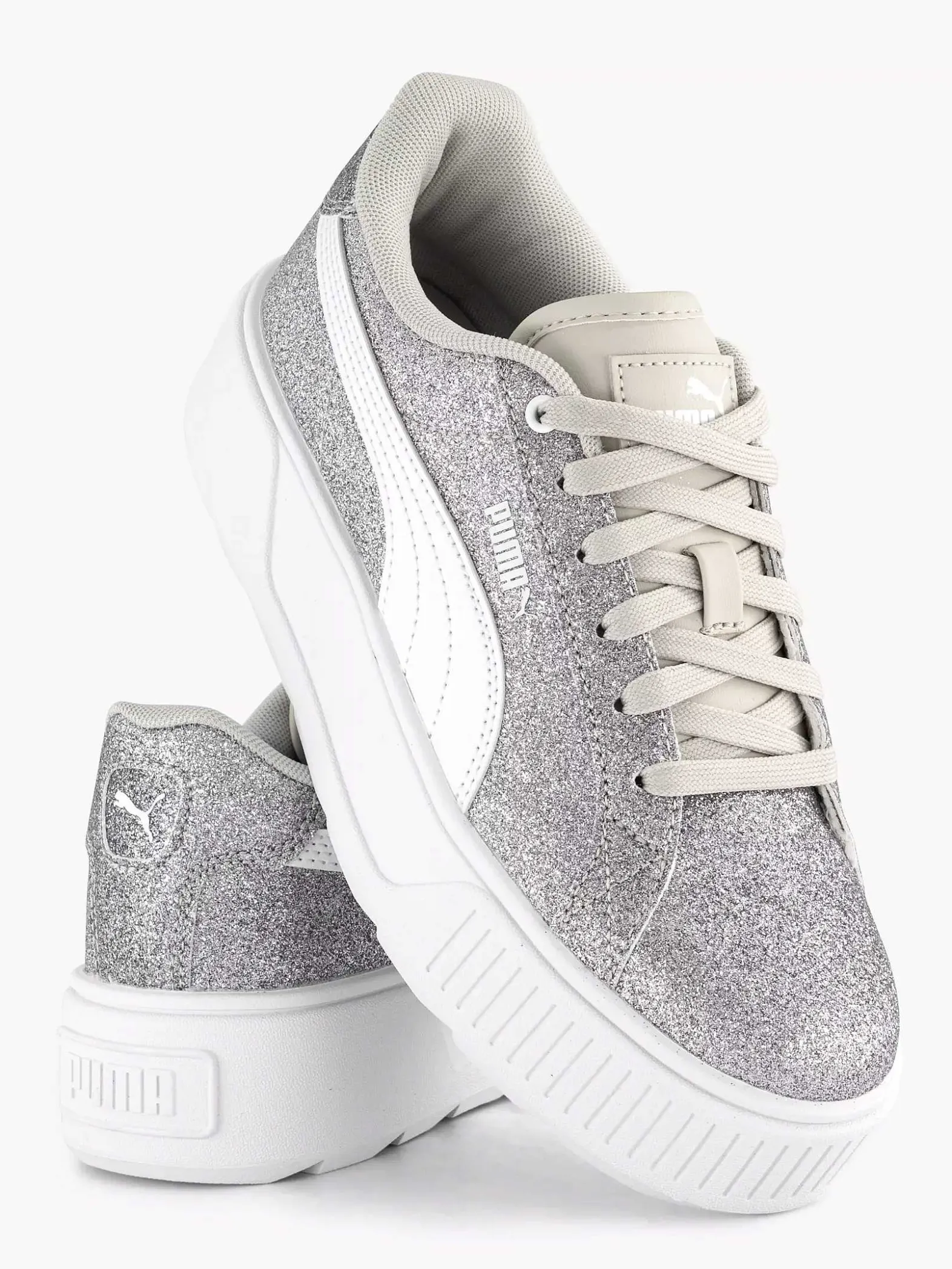 Puma Zilveren Karmen Glitz Jr-Dames Sneakers