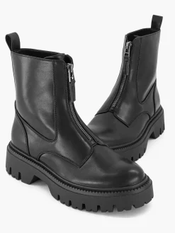 Oxmox Zwarte Bikerboot-Dames Enkellaarzen & Boots