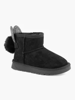 Graceland Zwarte Boot Konijn Gevoerd-Kinderen Babyschoenen