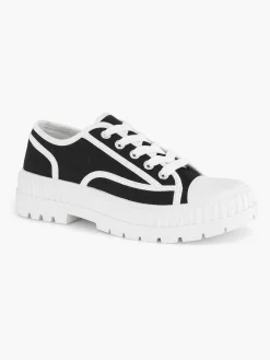 Graceland Zwarte Canvas Chunky Sneaker-Dames Sneakers