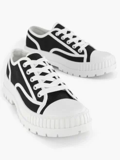 Graceland Zwarte Canvas Chunky Sneaker-Dames Sneakers