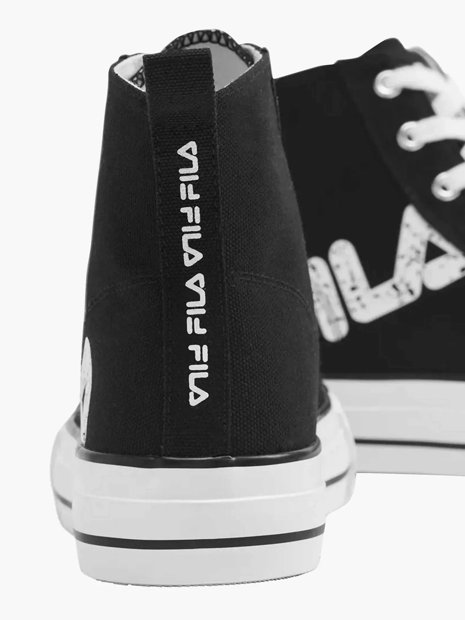 FILA Zwarte Canvas Hoge Sneaker-Dames Sneakers