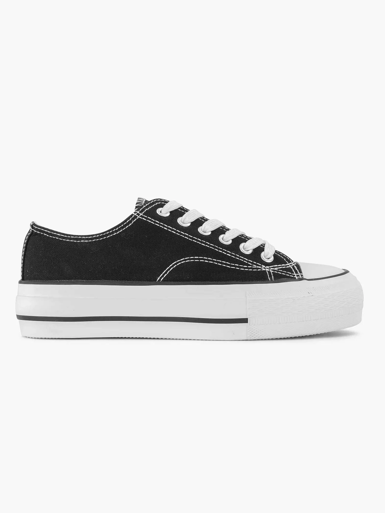 Graceland Zwarte Canvas Sneaker-Dames Sneakers