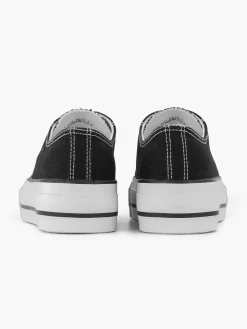 Graceland Zwarte Canvas Sneaker-Dames Sneakers