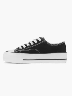 Graceland Zwarte Canvas Sneaker-Dames Sneakers
