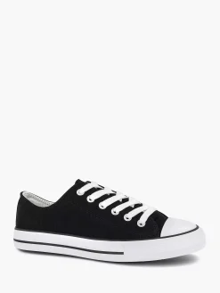 Graceland Zwarte Canvas Sneaker-Dames Sneakers