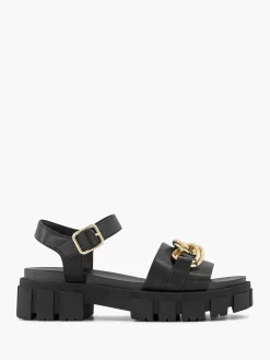 Oxmox Zwarte Chunky Sandaal Sierketting-Dames Sandalen