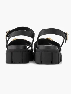 Oxmox Zwarte Chunky Sandaal Sierketting-Dames Sandalen