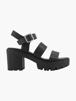 Oxmox Zwarte Chunky Sandalette-Dames Sandalen