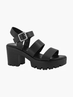 Oxmox Zwarte Chunky Sandalette-Dames Sandalen