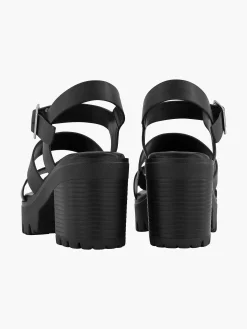 Oxmox Zwarte Chunky Sandalette-Dames Sandalen