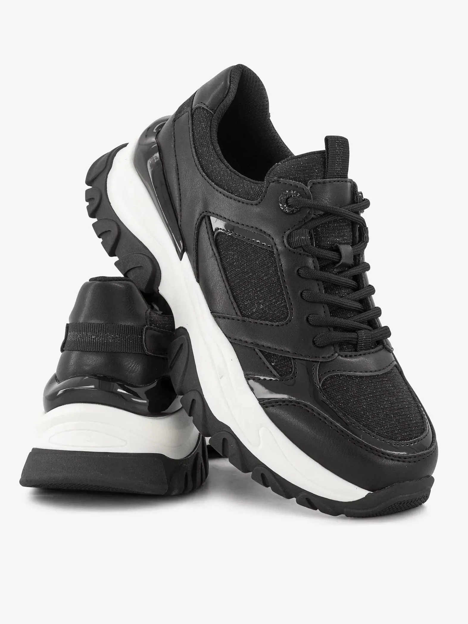 Oxmox Zwarte Chunky Sneaker-Dames Sneakers