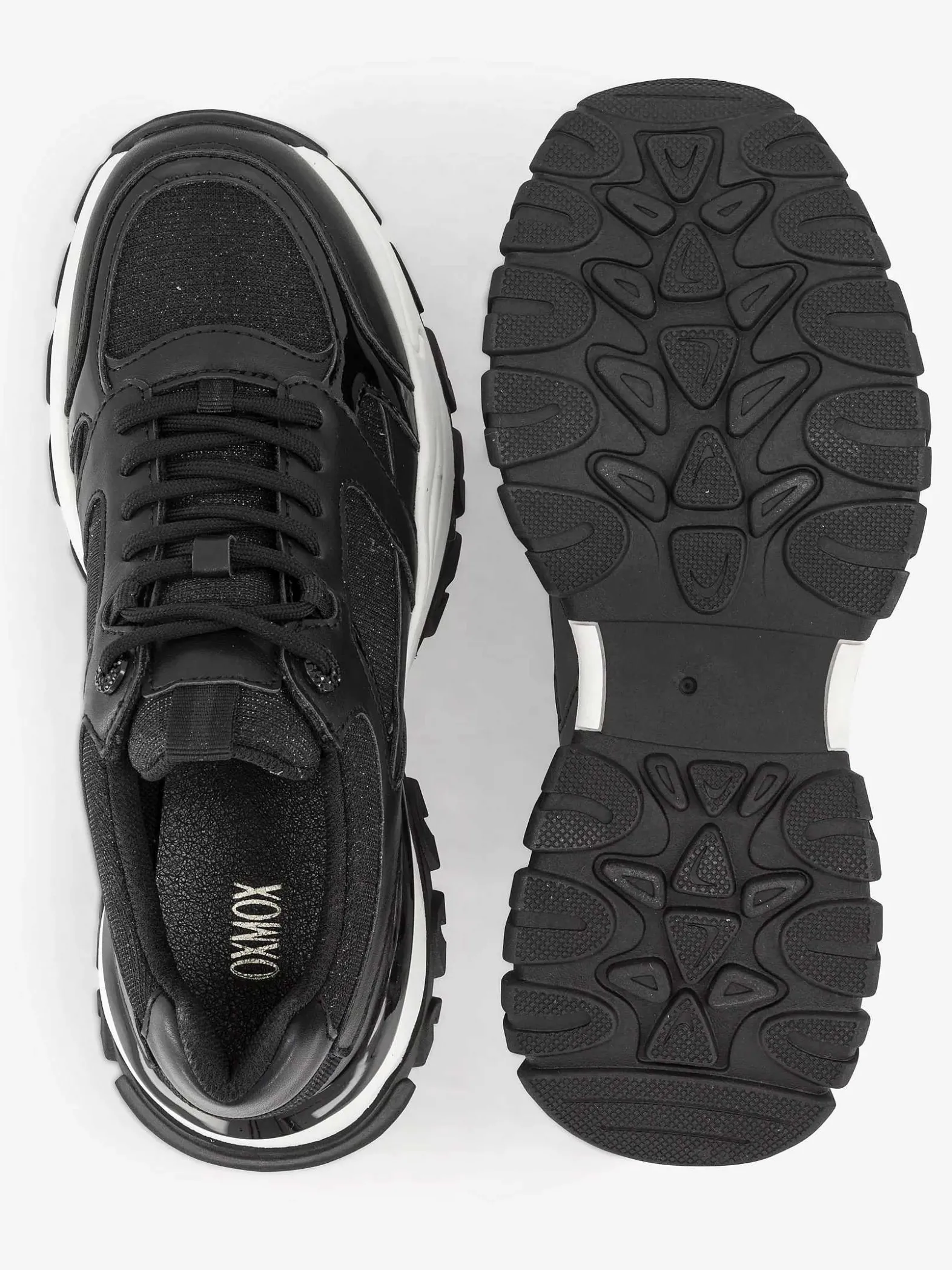Oxmox Zwarte Chunky Sneaker-Dames Sneakers