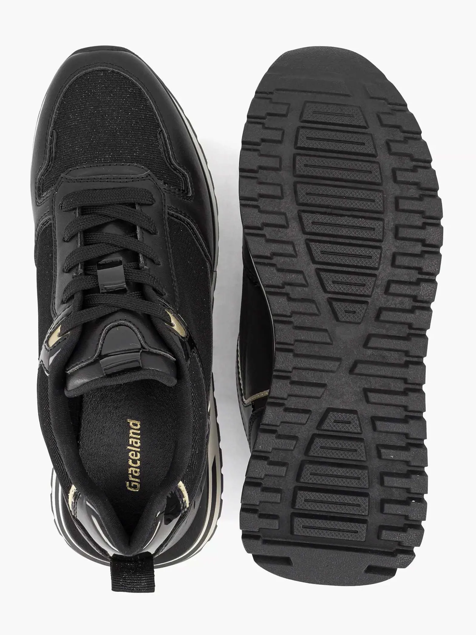 Graceland Zwarte Chunky Sneaker-Dames Sneakers