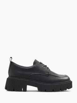 Oxmox Zwarte Chunky Veterschoen-Dames Instappers