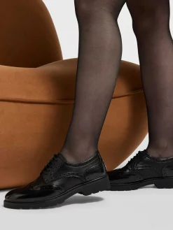 Graceland Zwarte Chunky Veterschoen-Dames Instappers