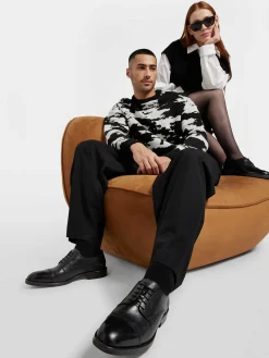 Graceland Zwarte Chunky Veterschoen-Dames Instappers