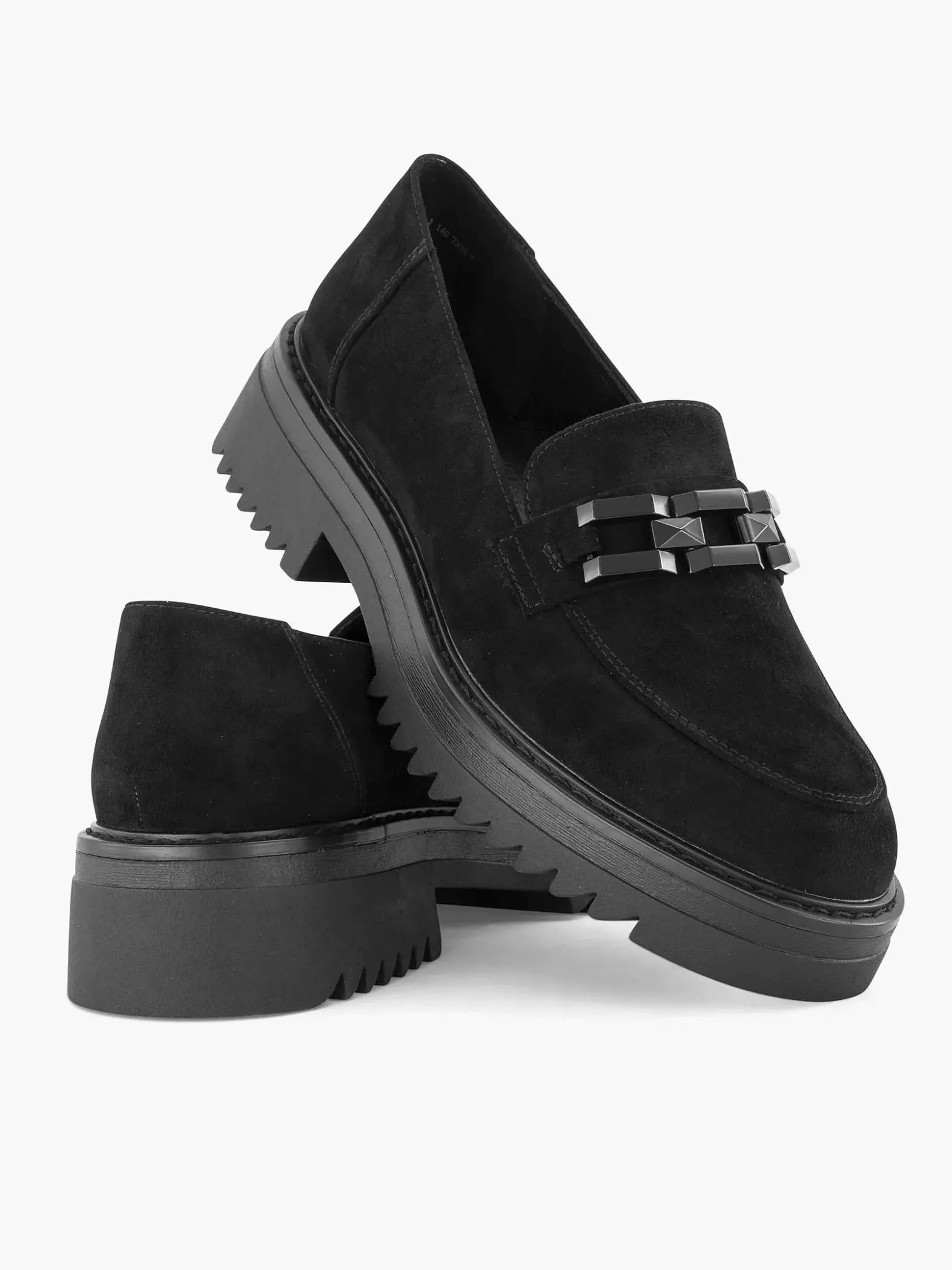 Oxmox Zwarte Chuny Loafer Sierketting-Dames Instappers