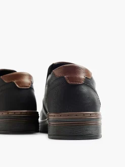 Easy Street Zwarte Comfort Instapper Elastisch-Heren Instappers