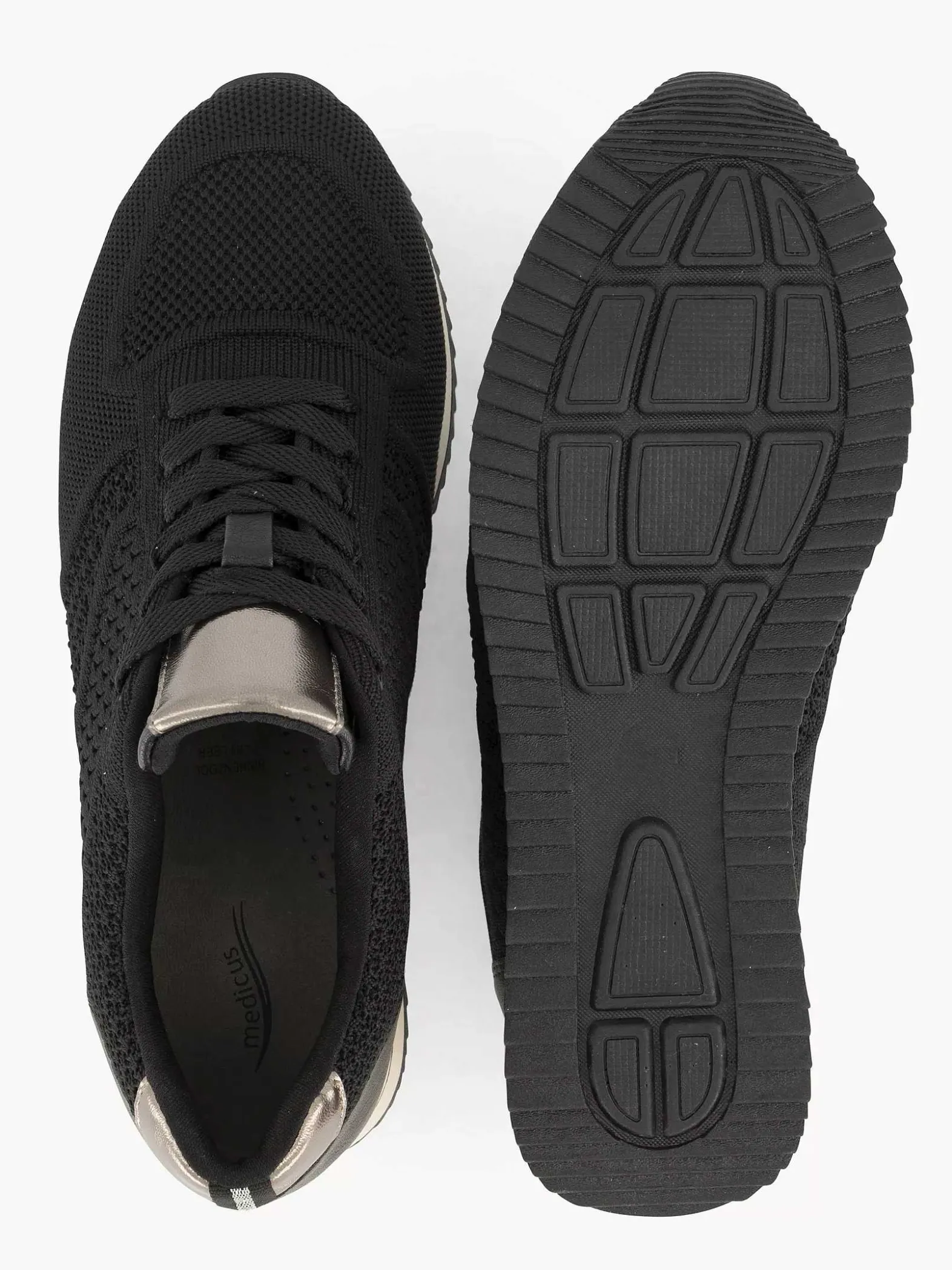 Medicus Zwarte Comfort Sneaker Knitted-Dames Sneakers