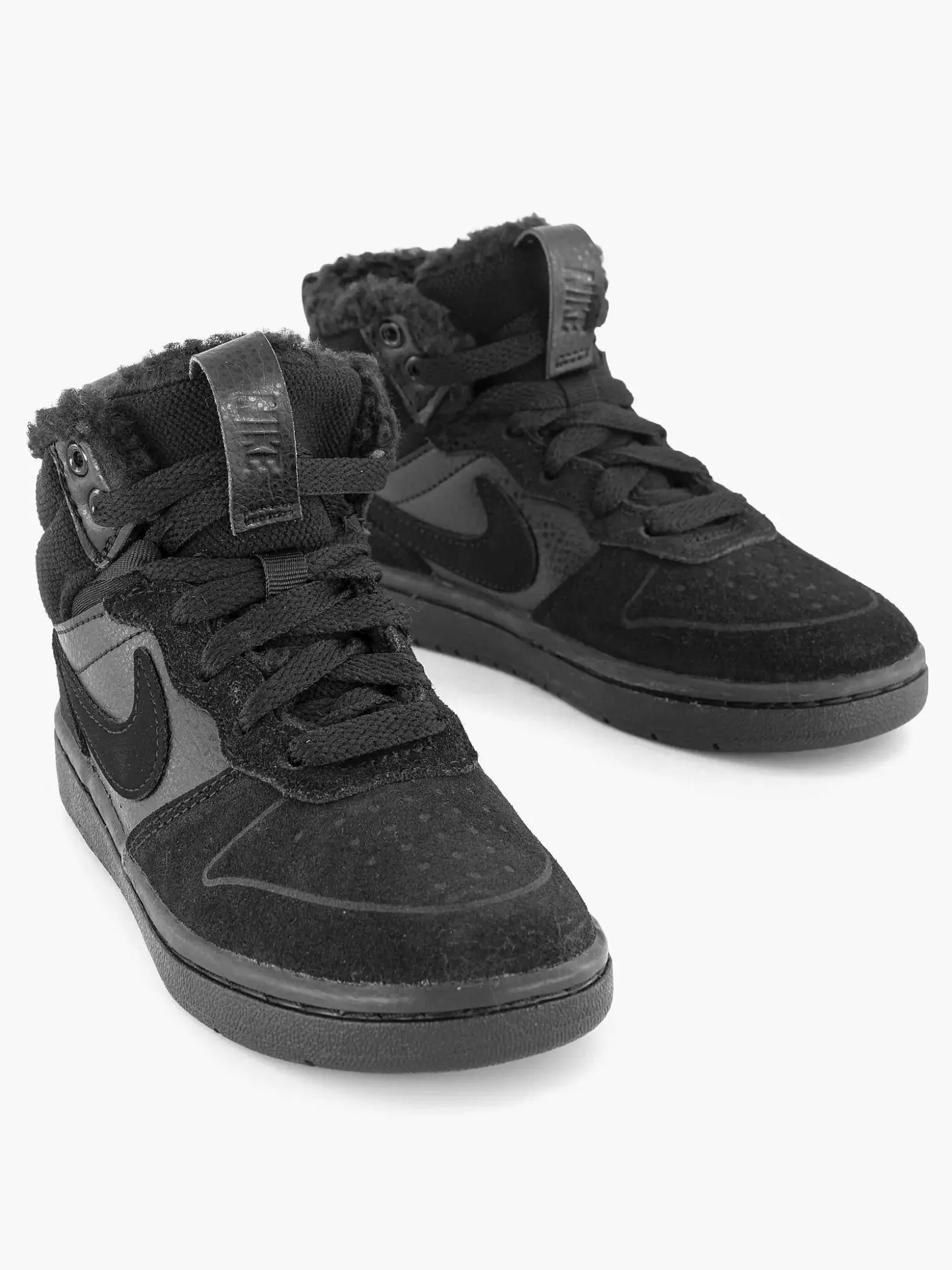Nike Zwarte Court Borough Mid 2-Kinderen Babyschoenen