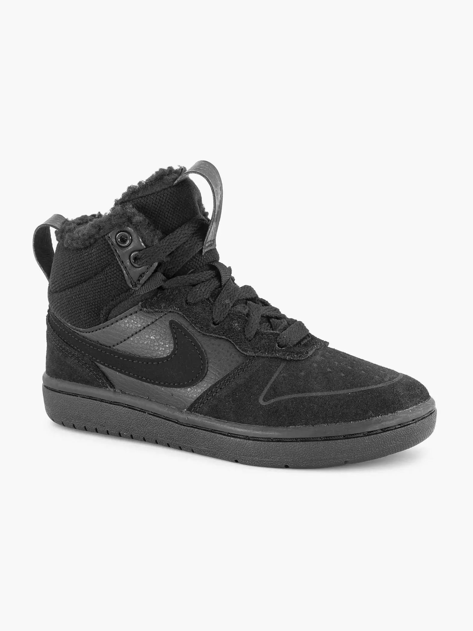 Nike Zwarte Court Borough Mid 2-Kinderen Babyschoenen