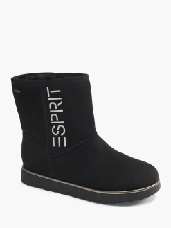 Esprit Zwarte Enkelboot Gevoerd-Dames Enkellaarzen & Boots