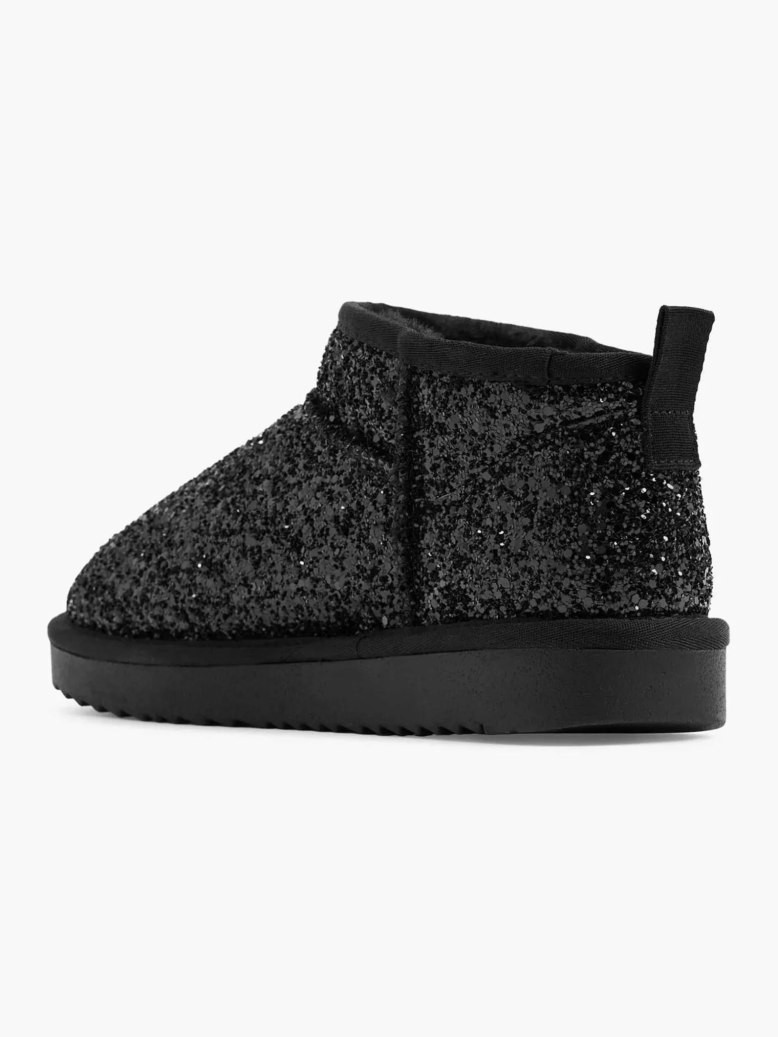 Graceland Zwarte Enkelboot Glitters Gevoerd-Dames Enkellaarzen & Boots