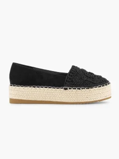 Graceland Zwarte Espadrille-Dames Instappers