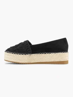 Graceland Zwarte Espadrille-Dames Instappers