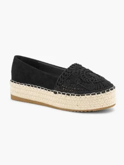 Graceland Zwarte Espadrille-Dames Instappers