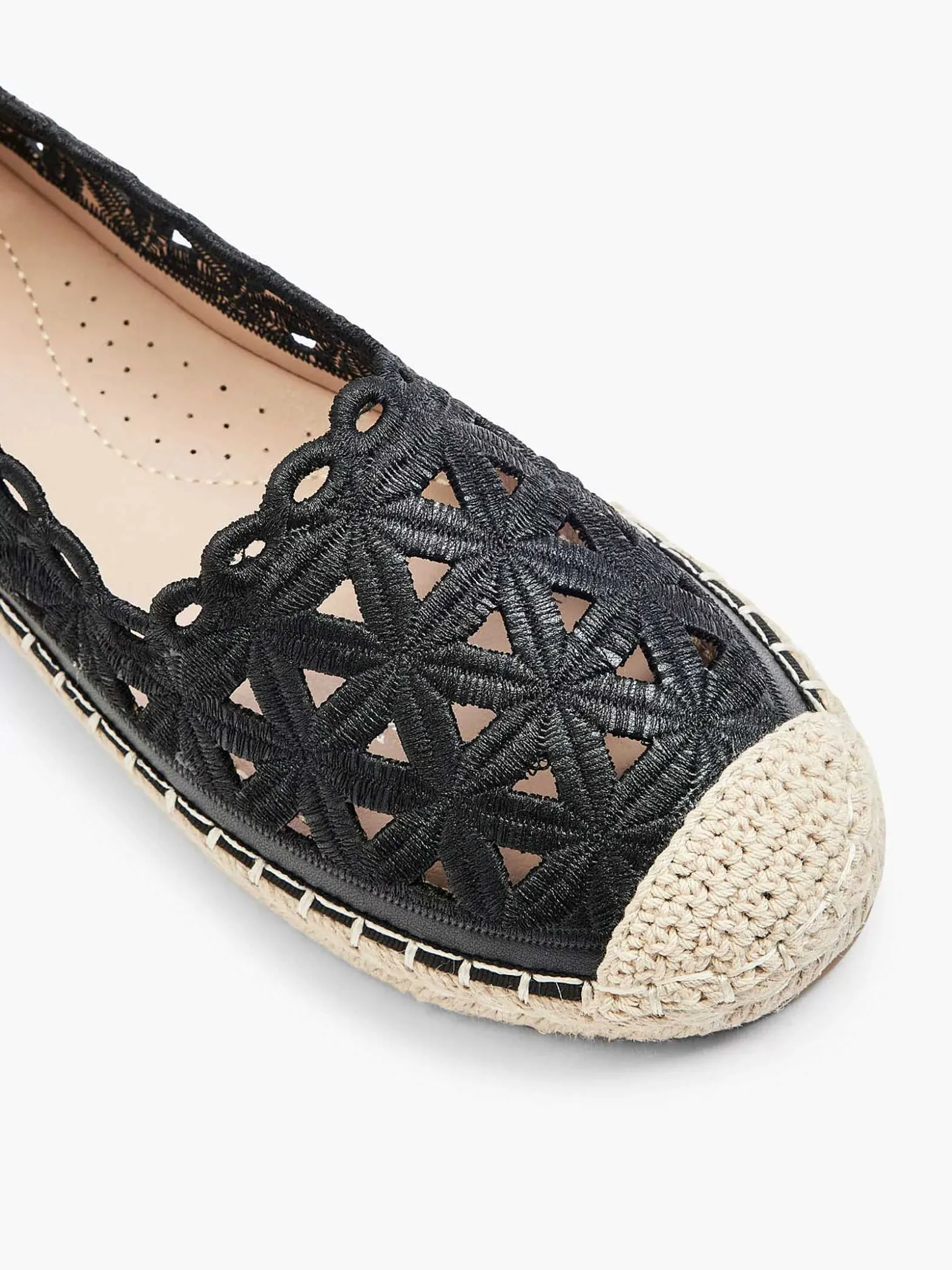 Graceland Zwarte Espadrille Kant-Dames Instappers