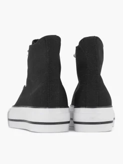 Graceland Zwarte Hoge Canvas Sneaker-Dames Sneakers