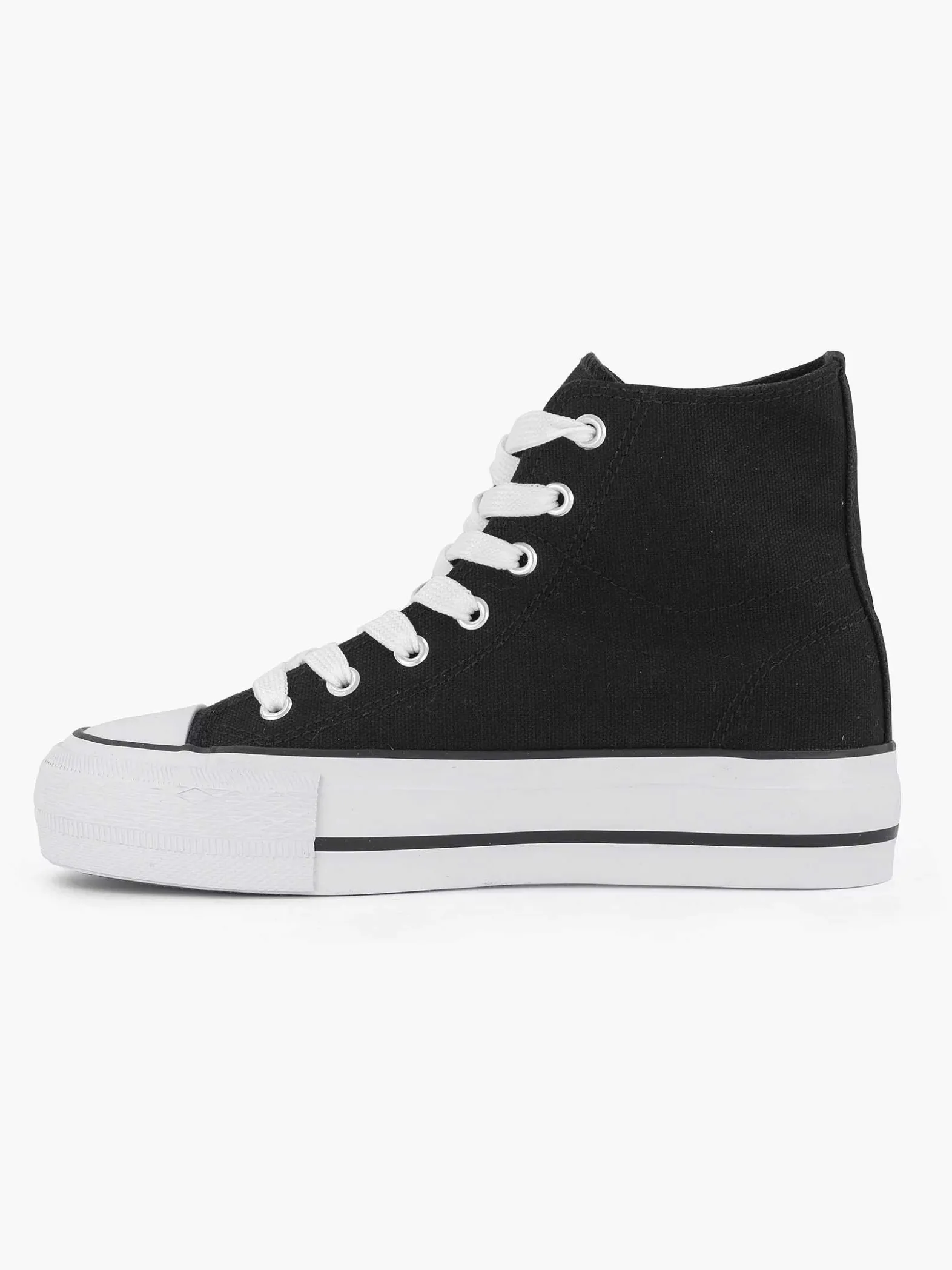 Graceland Zwarte Hoge Canvas Sneaker-Dames Sneakers